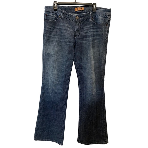 Seven7 Bootcut Jeans Dark Wash Denim Classic‎ Style Women's Size 32 Embroidered - Picture 1 of 9